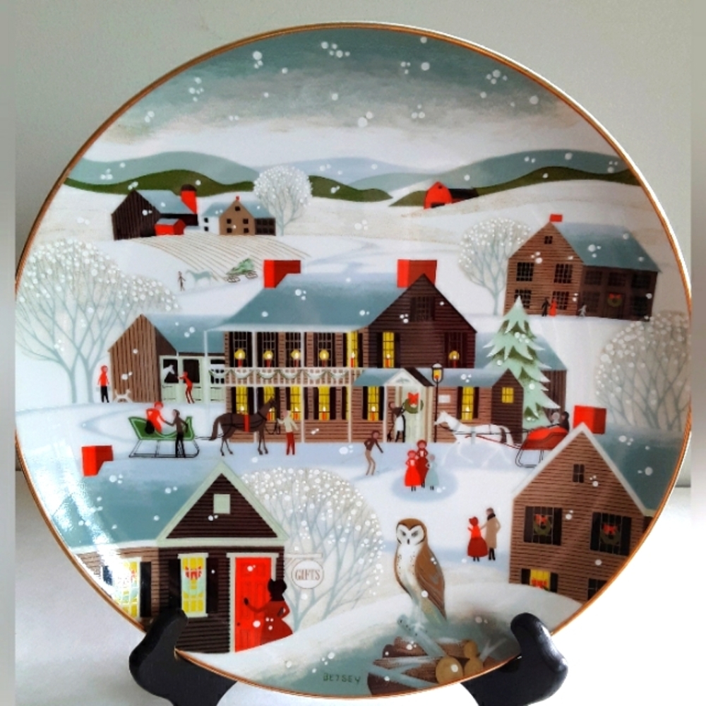 1983 Collectable Betsy Bates plate. The Village Inn. Signed